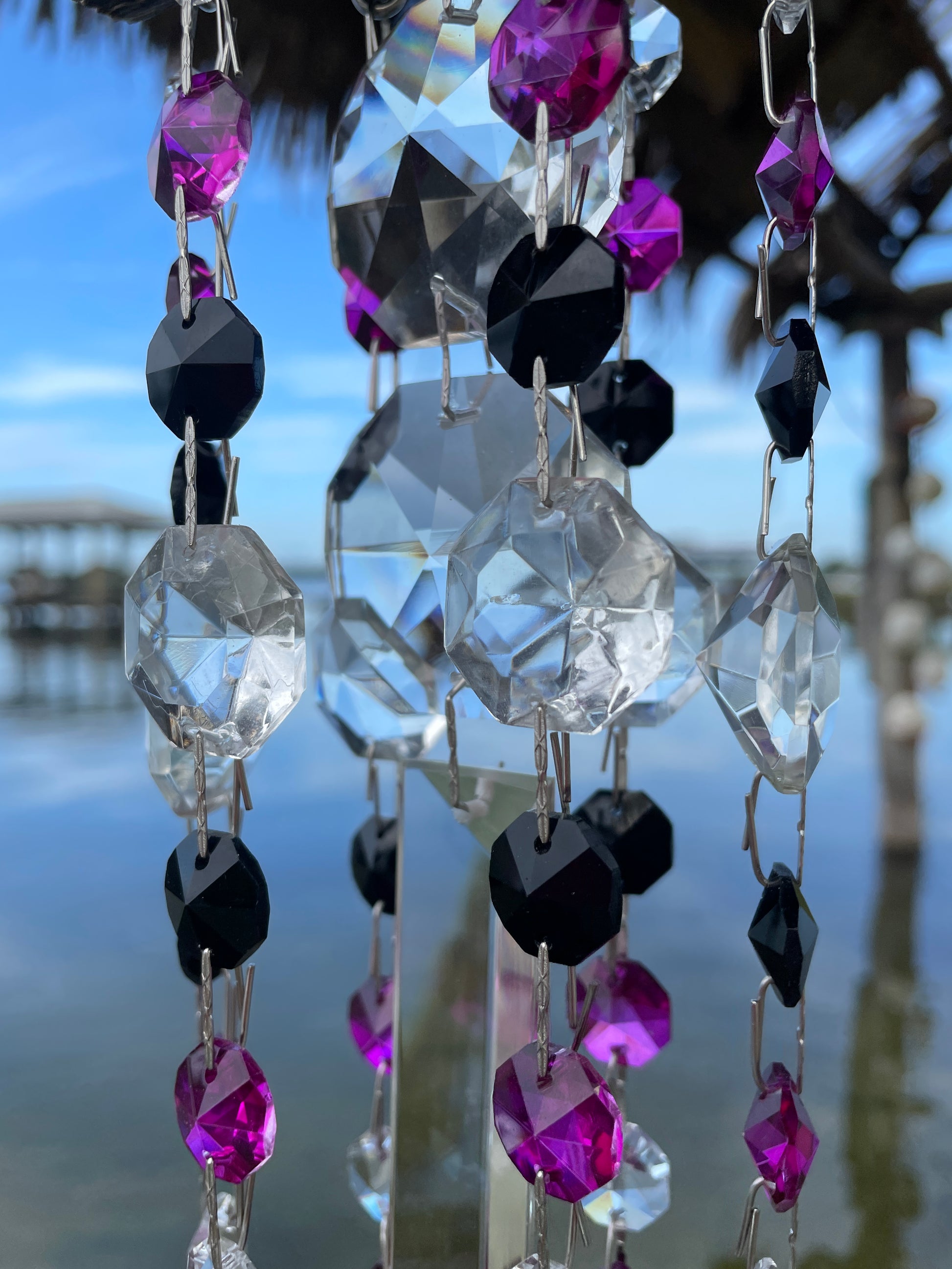handmade wind chime sun catcher chandelier crystal Dazzling Driftwood
