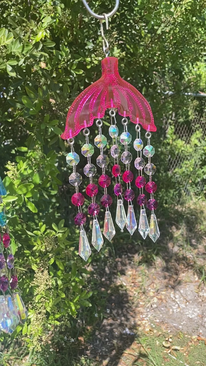 Epoxy resin mermaid tail suncatcher by Dazzling Driftwood