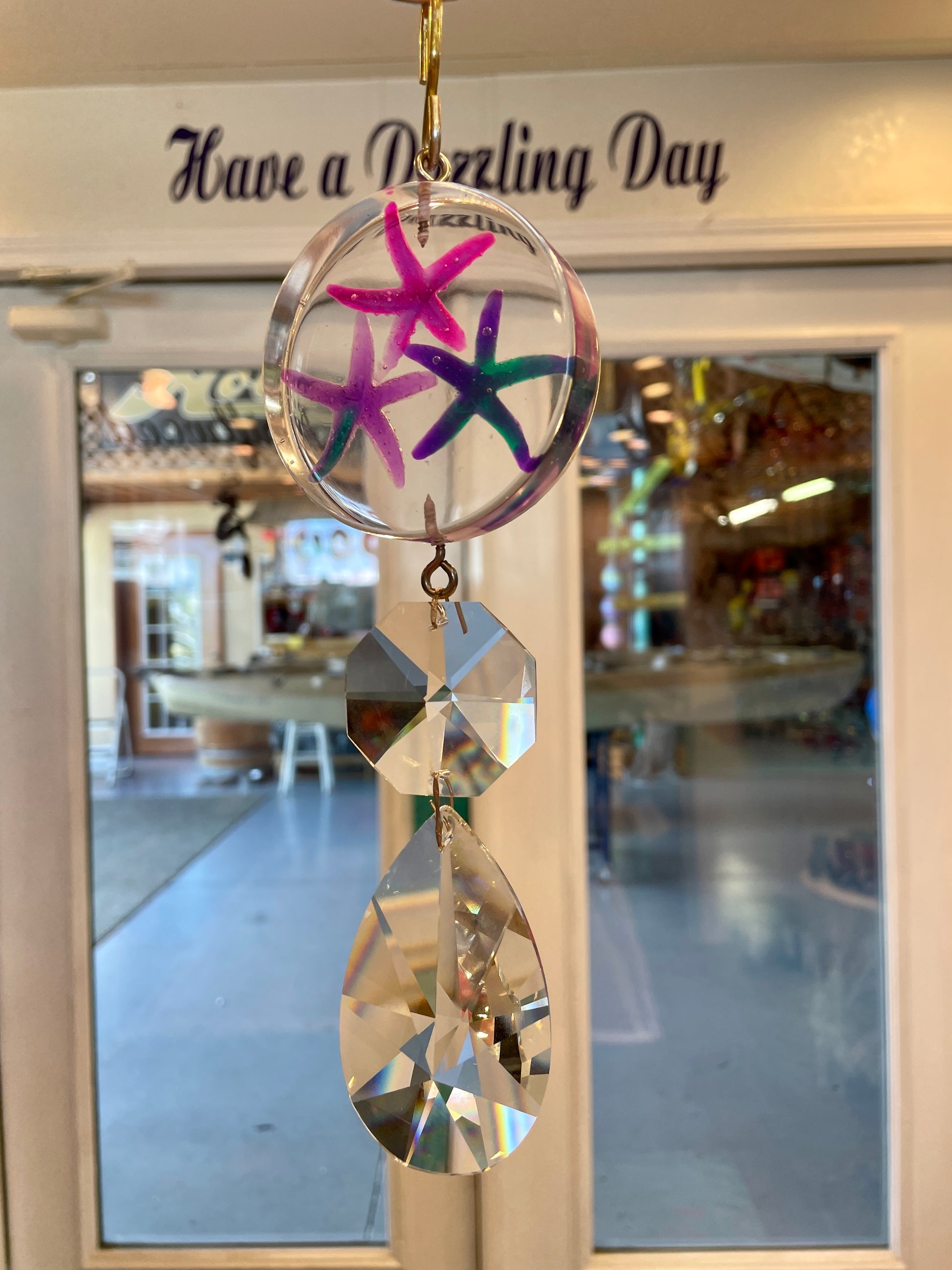 epoxy starfish sun-catching chandelier crystal