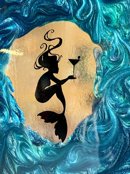 epoxy resin mermaid martini disk