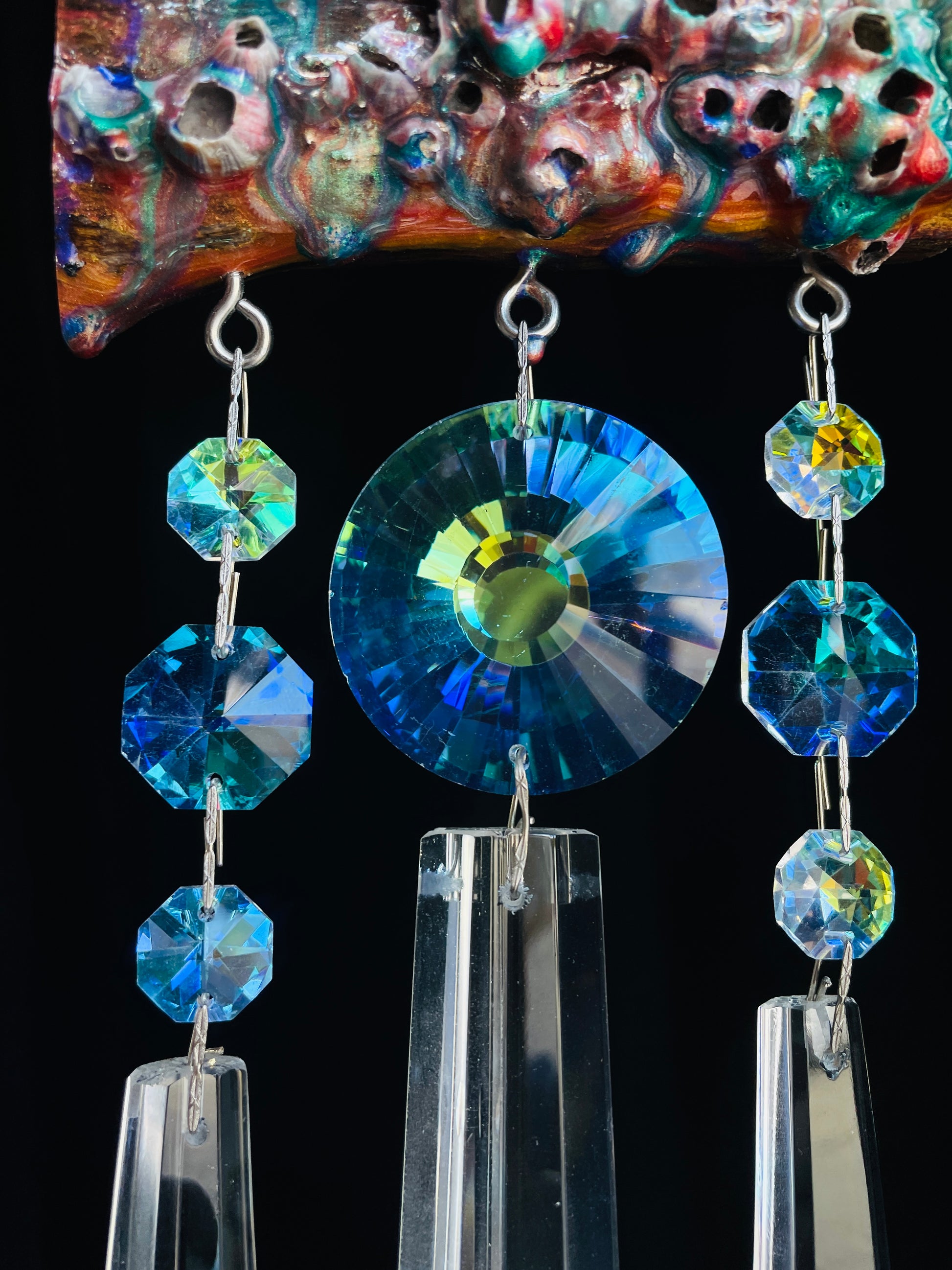 Dazzling Dtiftwood chandelier crystal windchime
