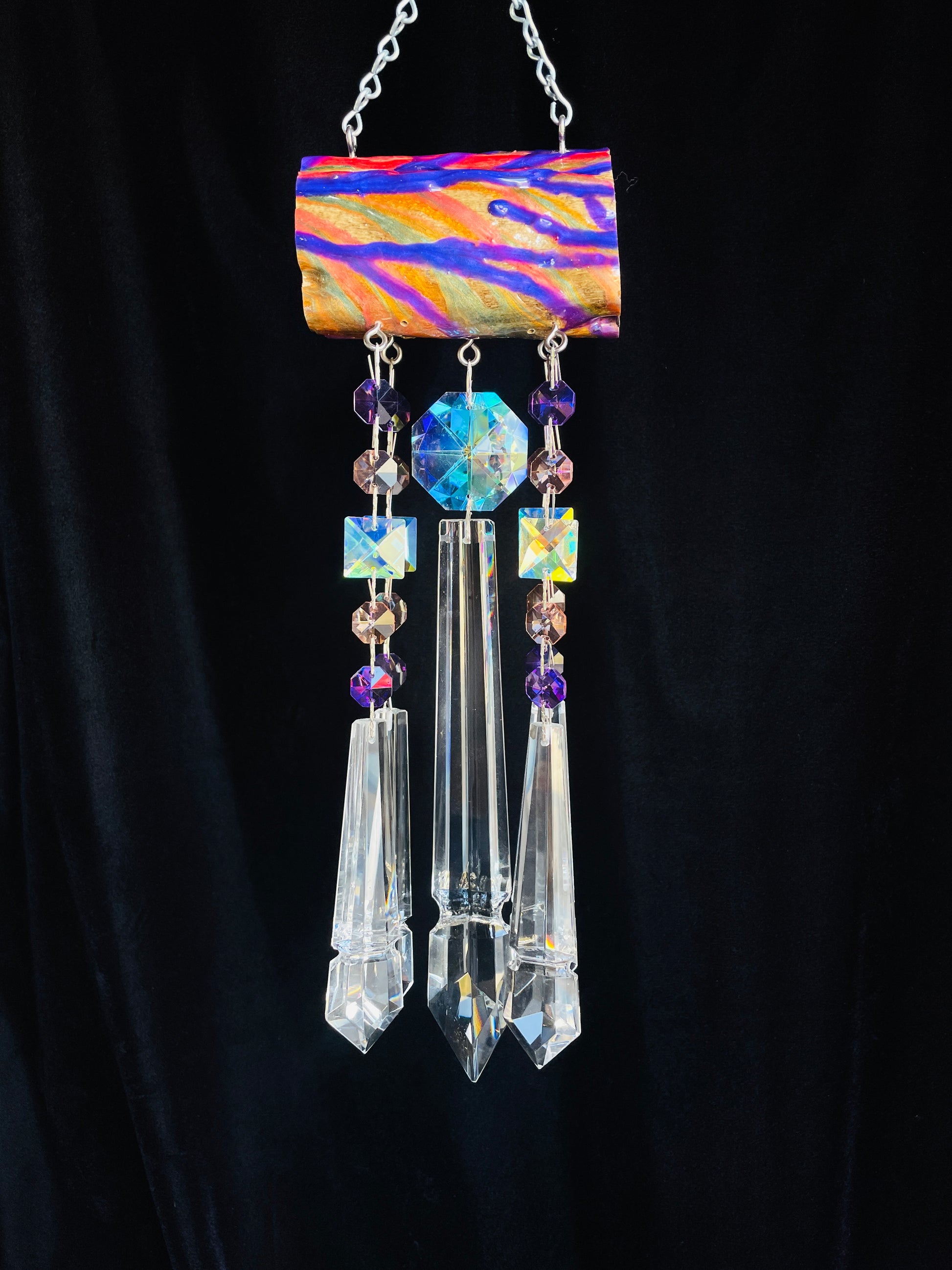 rainbow tree epoxy resin windchime suncatcher