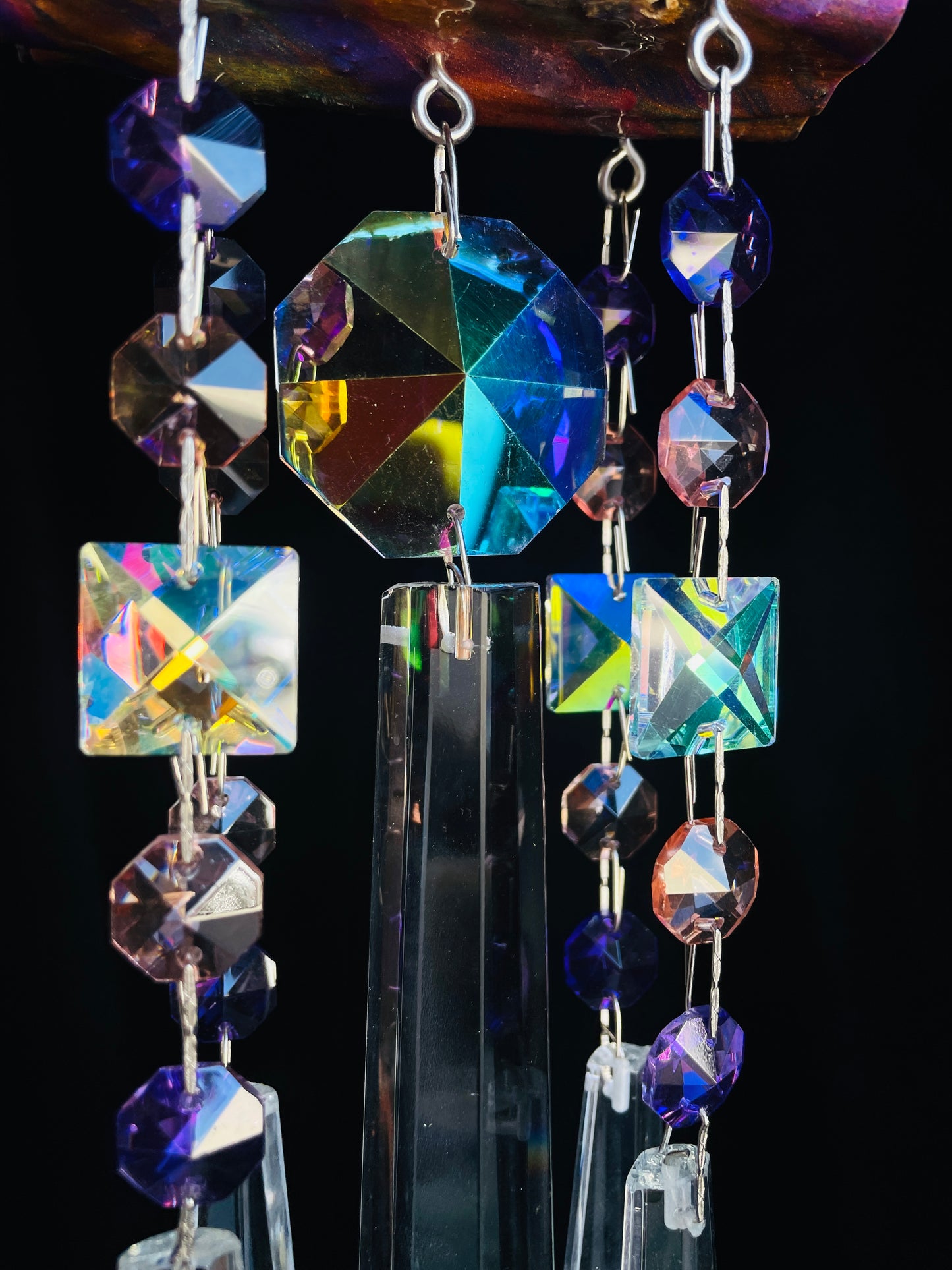 chandelier crystal windchime sun catcher by Dazzling Driftwood
