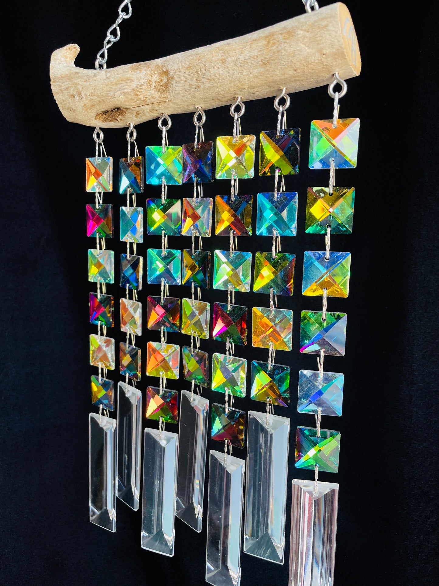 Dazzling Driftwood handmade chandelier crystal windchime suncatcher