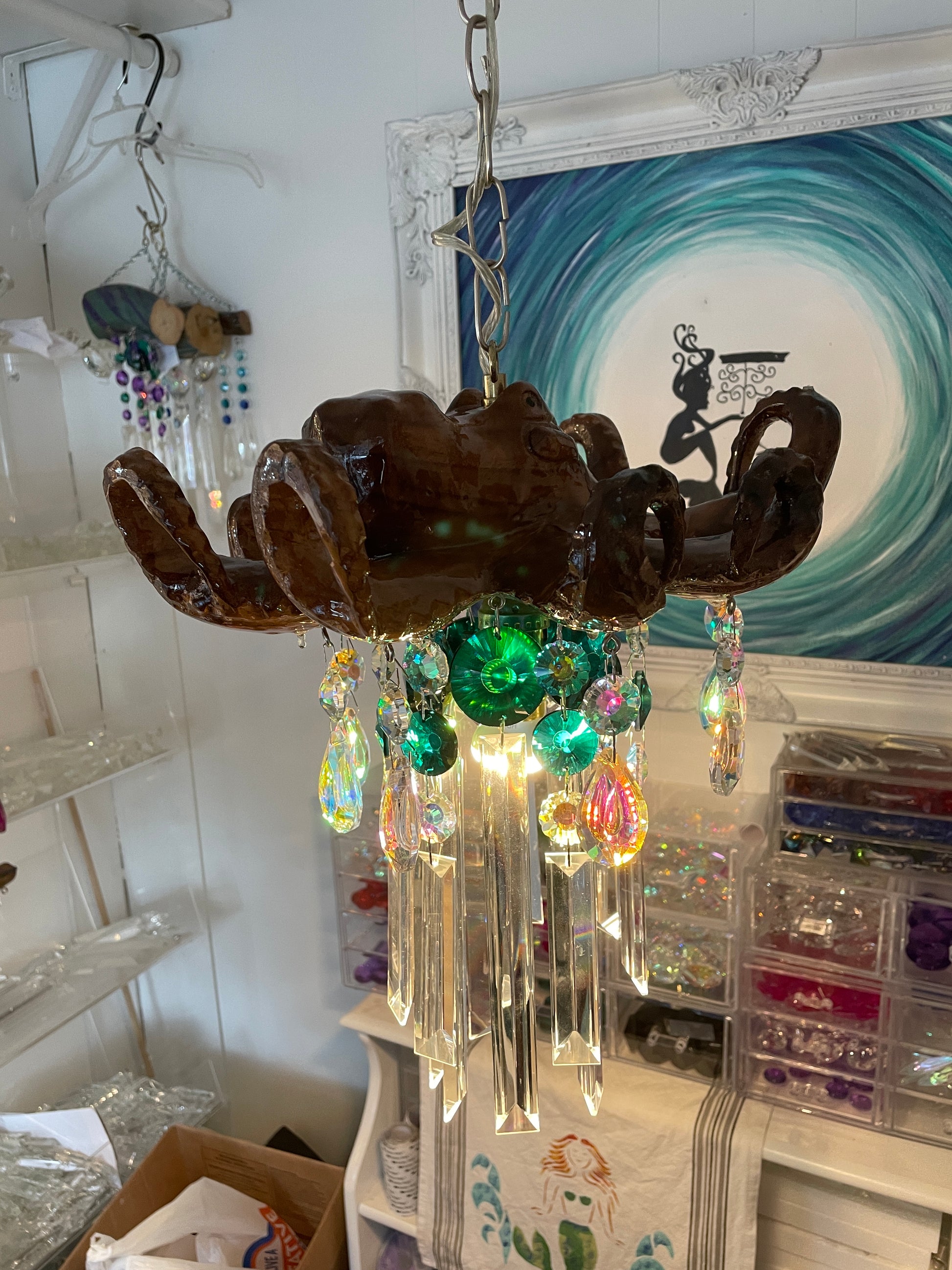 octopus light fixture dazzling driftwood