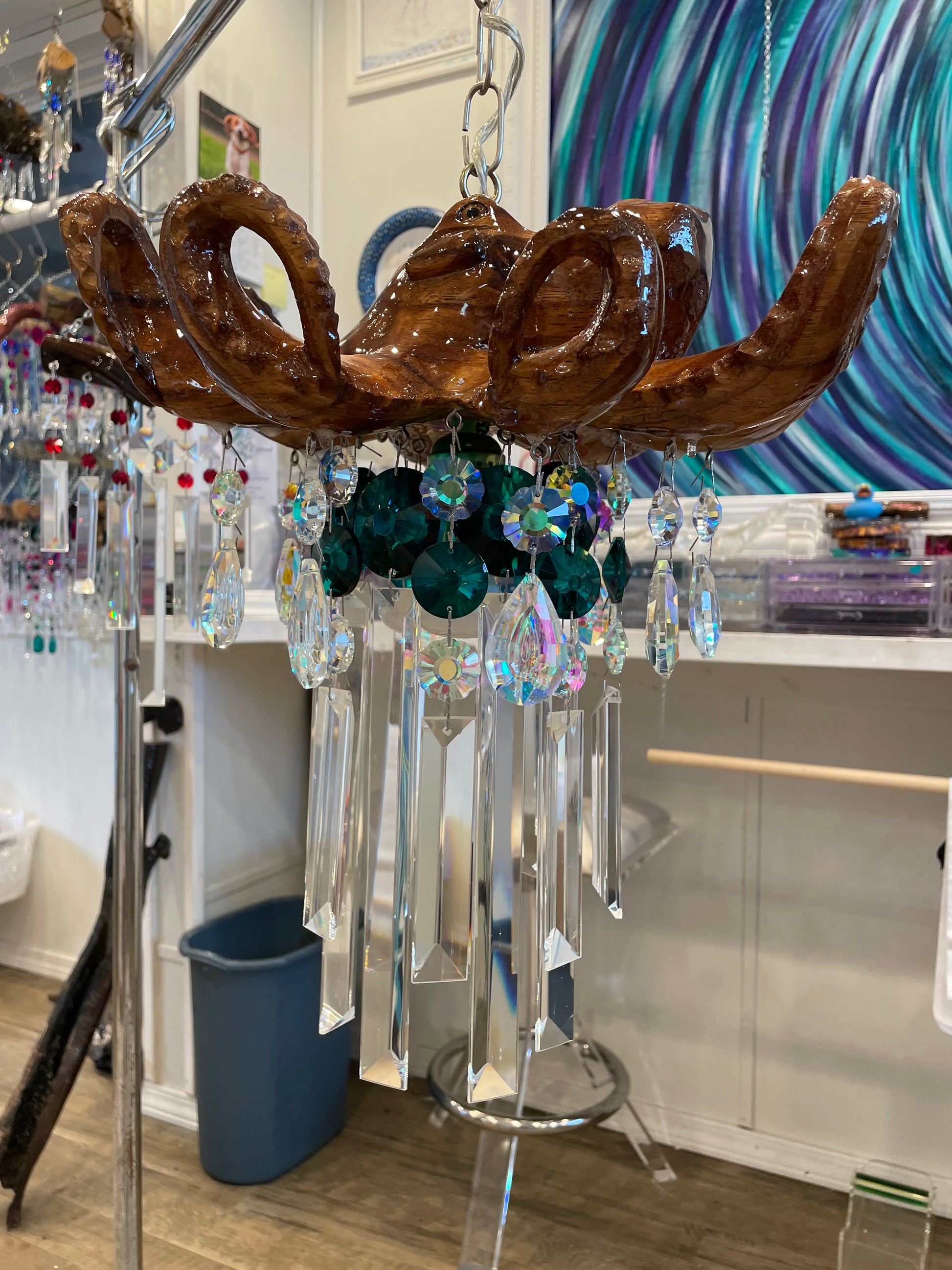chandelier crystal octopus light fixture dazzling driftwood