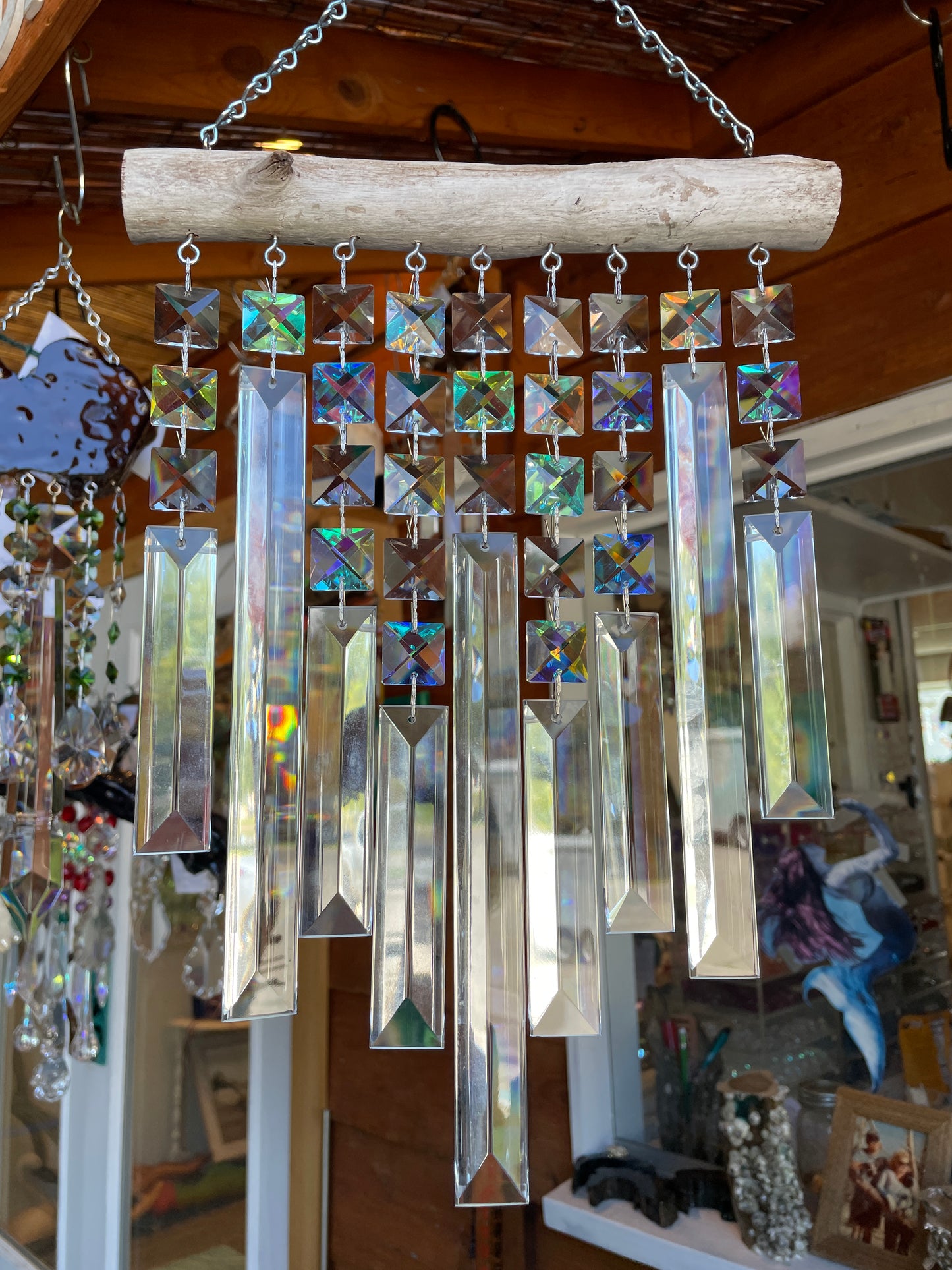handmade wind chime sun catcher chandelier crystal Dazzling Driftwood