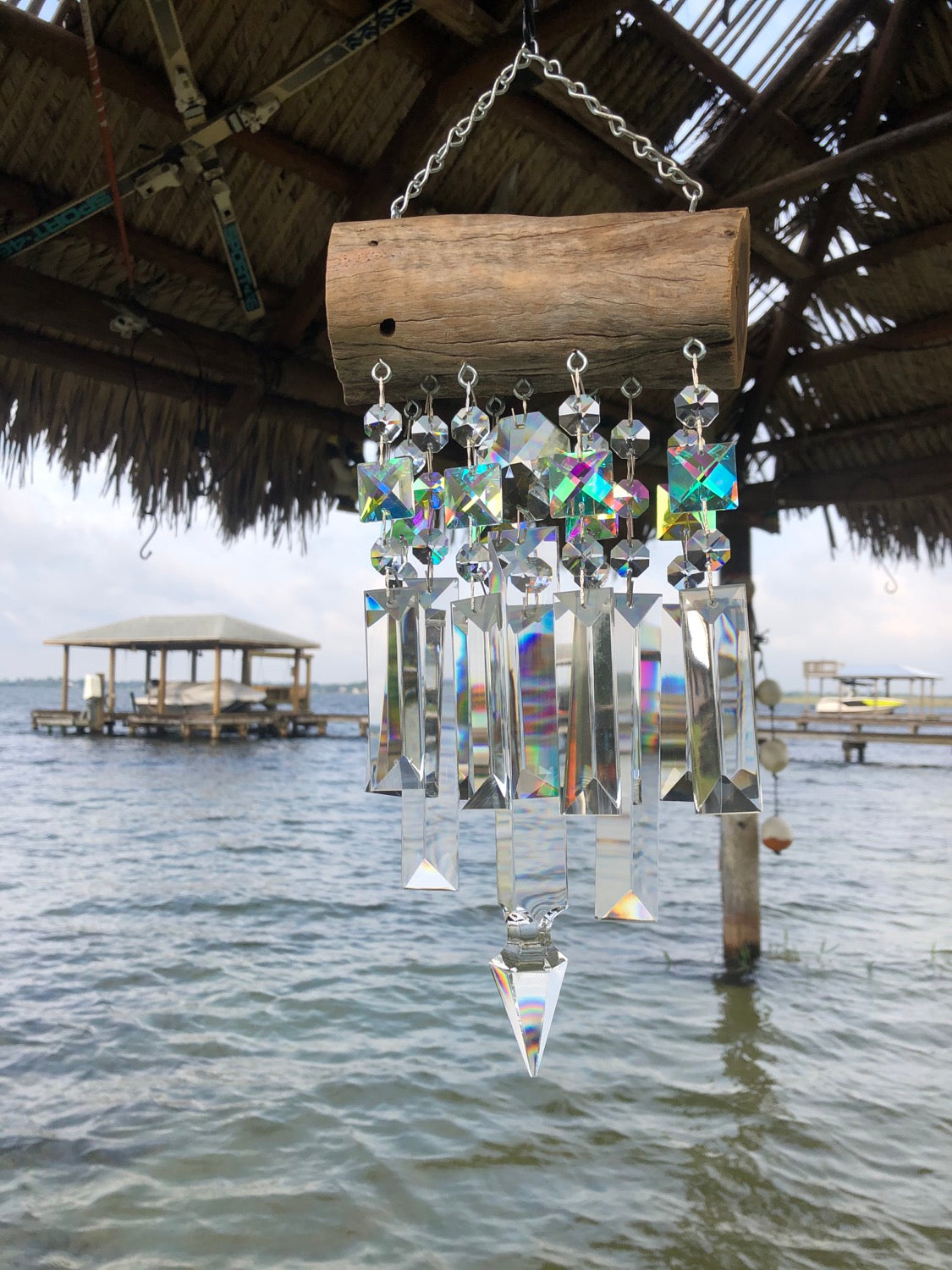 handmade driftwood art wind chime sun catcher Dazzling Driftwood