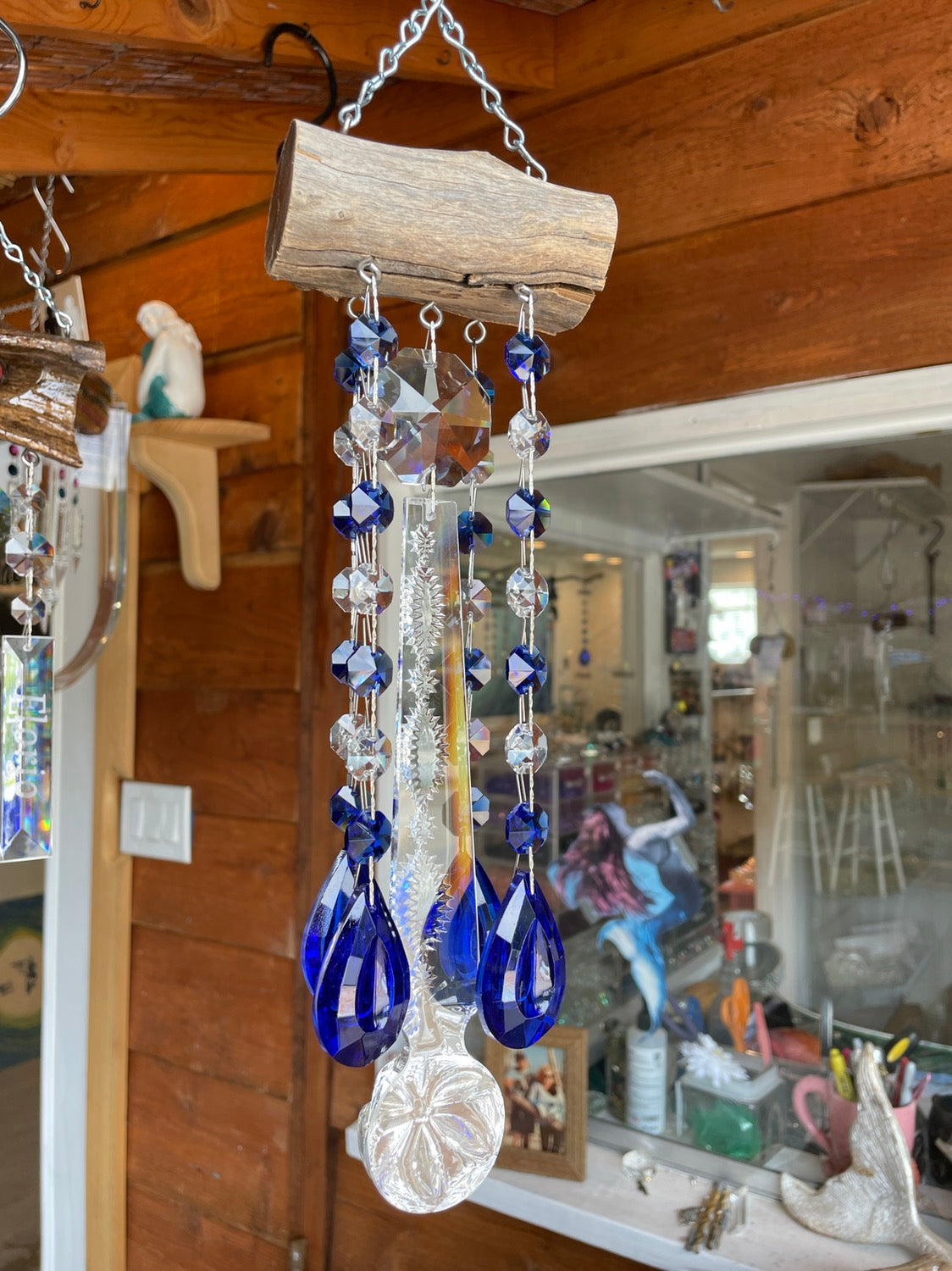 Dazzling Driftwood handmade wind chime sun catcher unique gifts