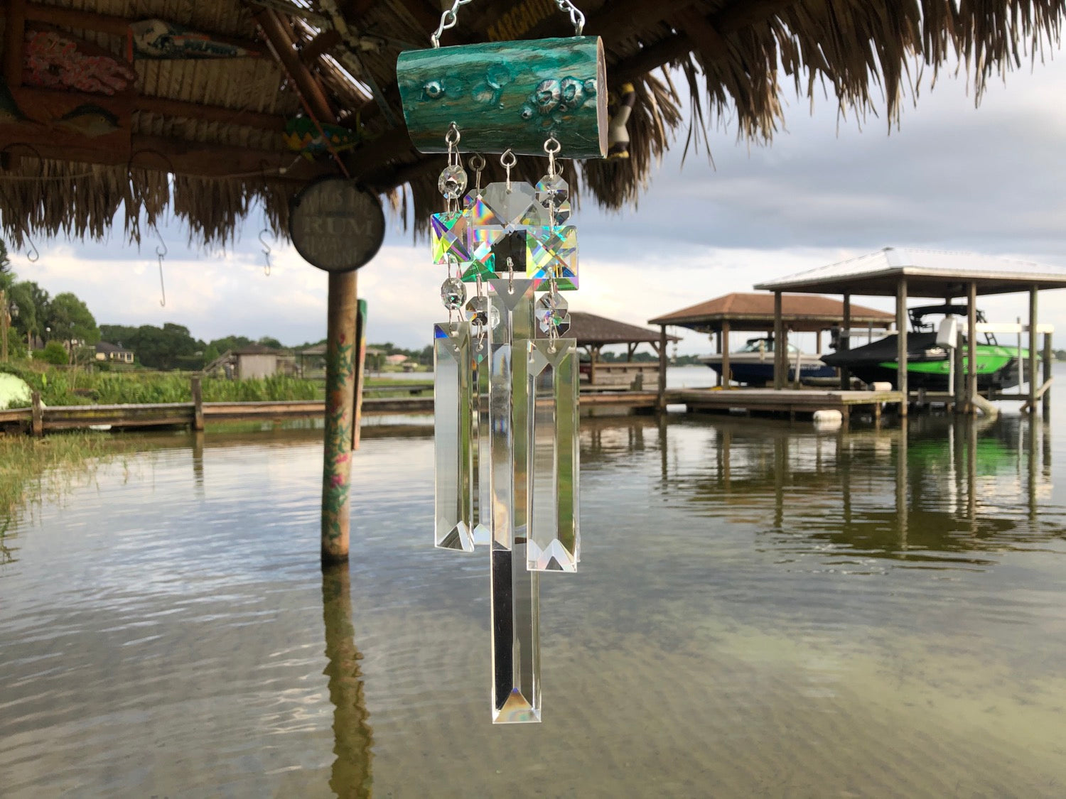 epoxy resin driftwood wind-chime sun-catcher chandelier crystals unique gifts