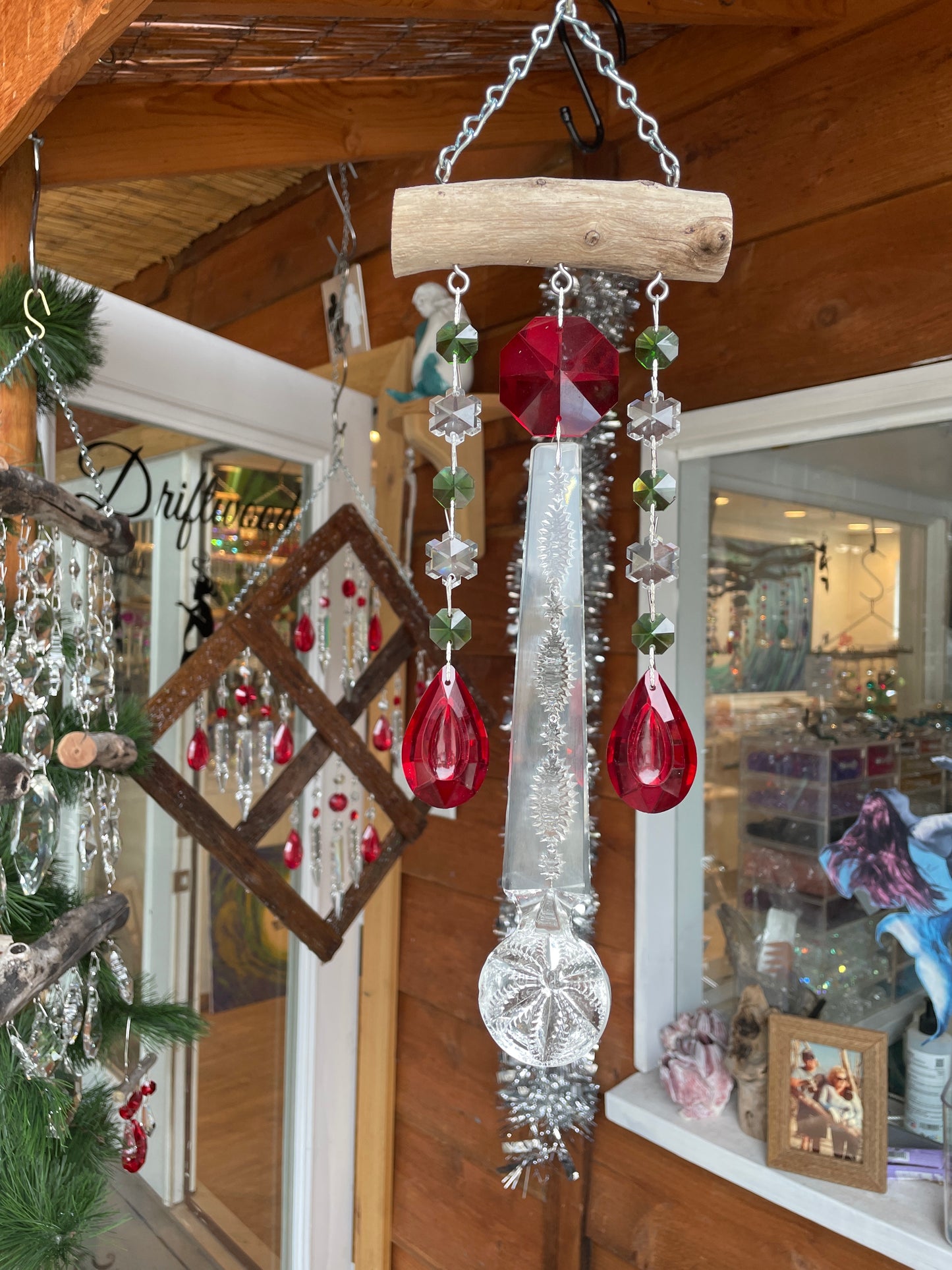 dazzling driftwood chandelier crystal wind-chime sun-catcher Auburndale Florida