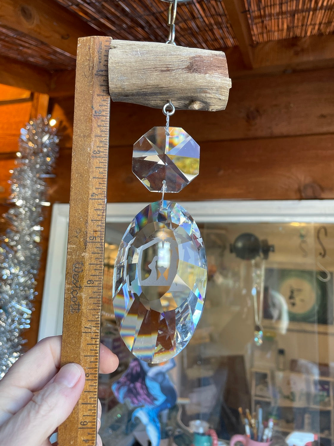 chandelier crystal sun catcher by Dazzling Driftwood