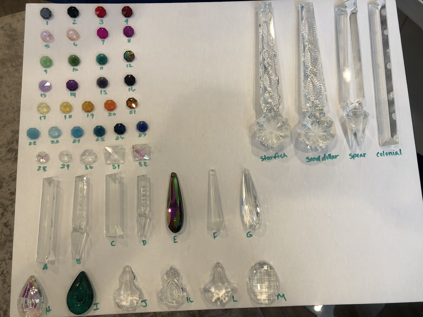 chandelier crystal options