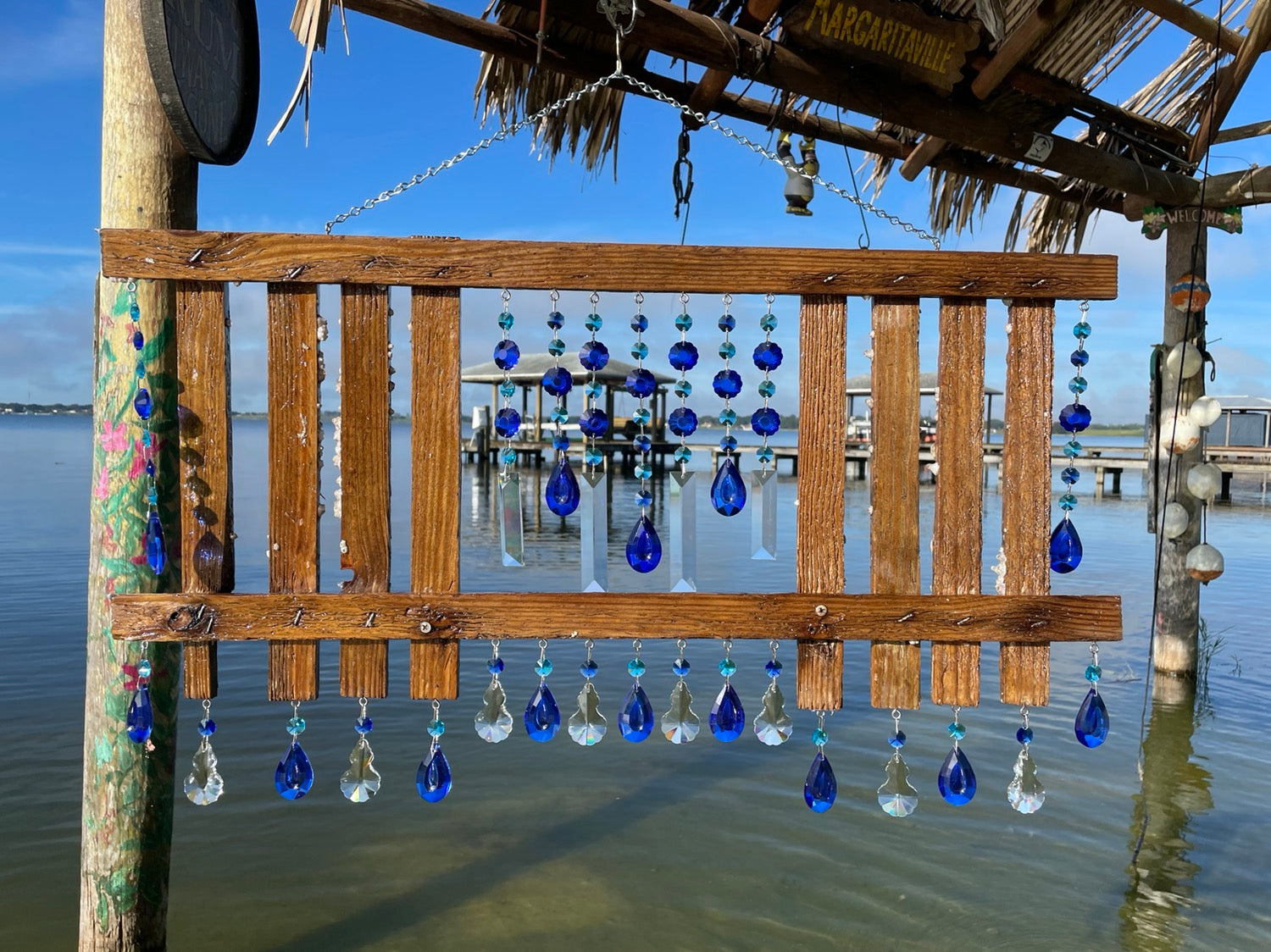 dazzling driftwood handmade art chandelier crystal wind chime sun catcher