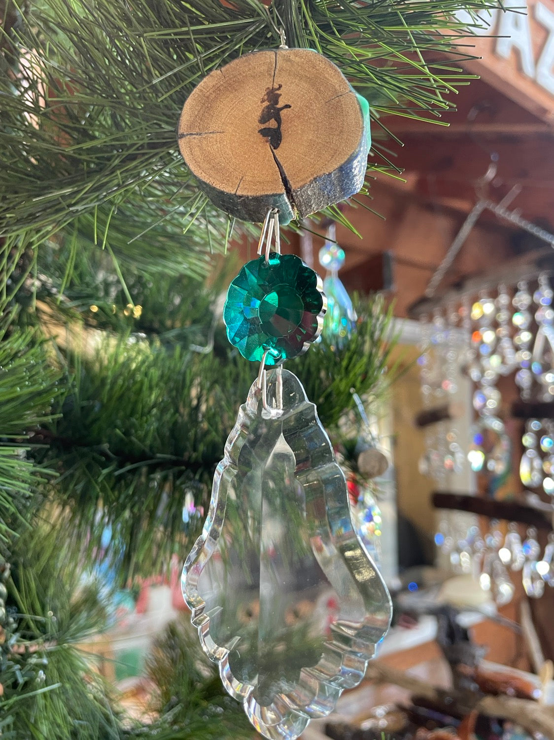 driftwood mermaid ornament chandelier crystal