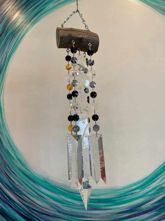 Dazzling Driftwood handmade wind chime sun catchers