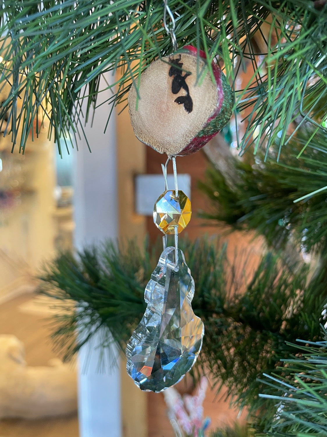 dazzling driftwood mermaid chandelier crystal ronament