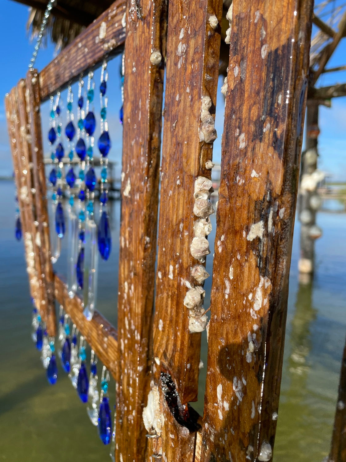 dazzling driftwood wind-chime sun-catcher handmade art Auburndale Florida