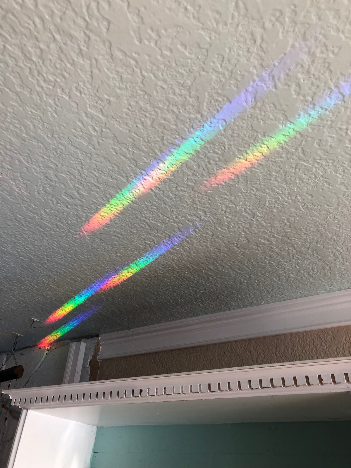 rainbow show chandelier crystal dazzling driftwood