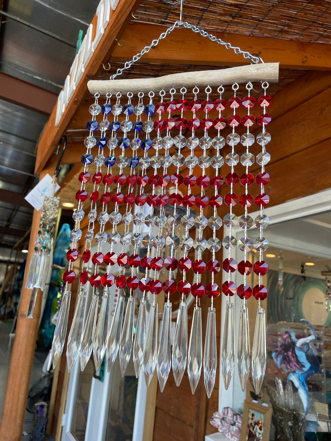 Dazzling Driftwood handmade American flag sun catcher