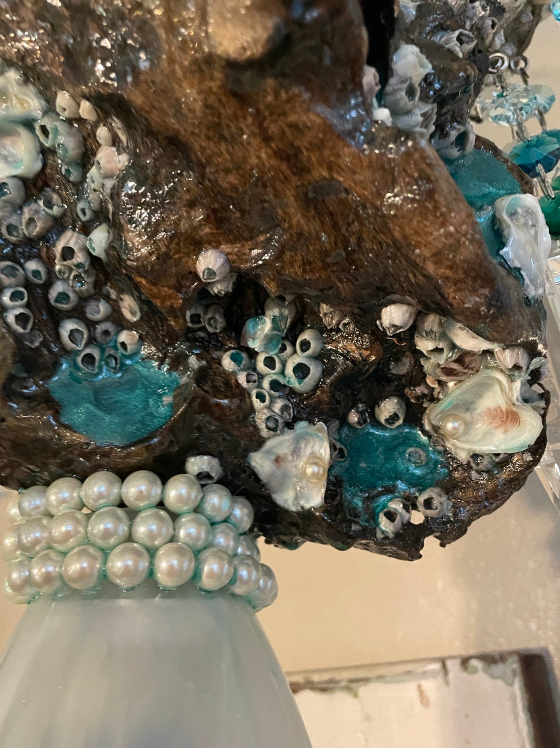 epoxy rein tide-pool barnacles and pearls