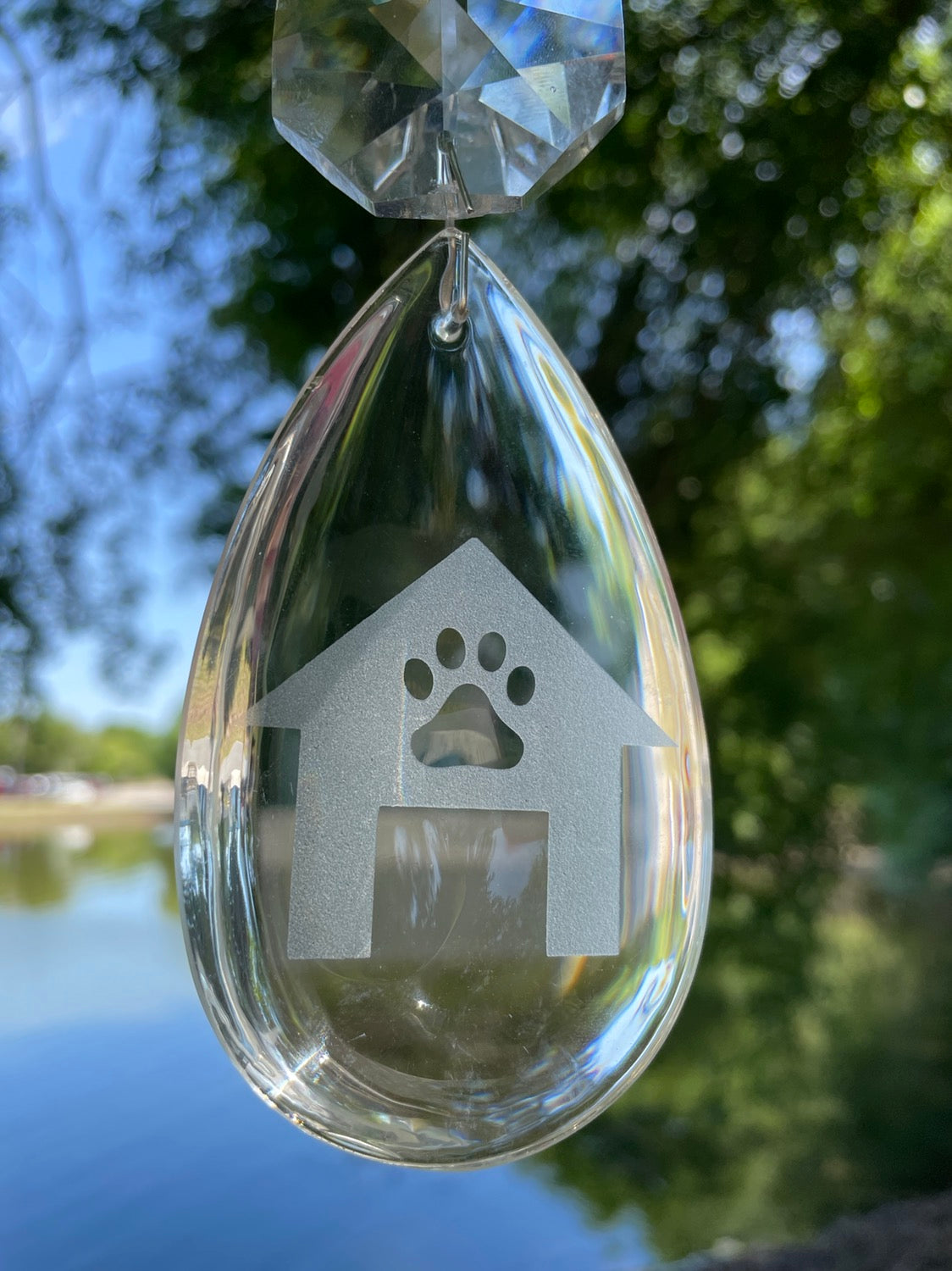 chandelier crystal etched dog house Dazzling Driftwood