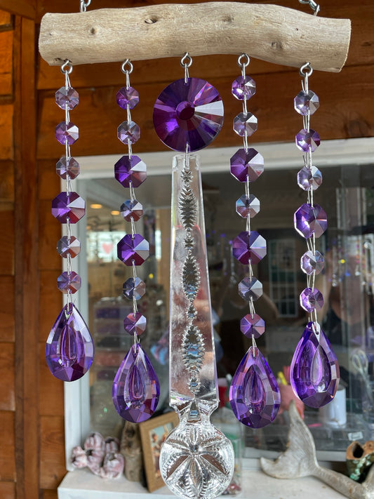 Dazzling Driftwood handmade purple wind chime Auburndale Florida
