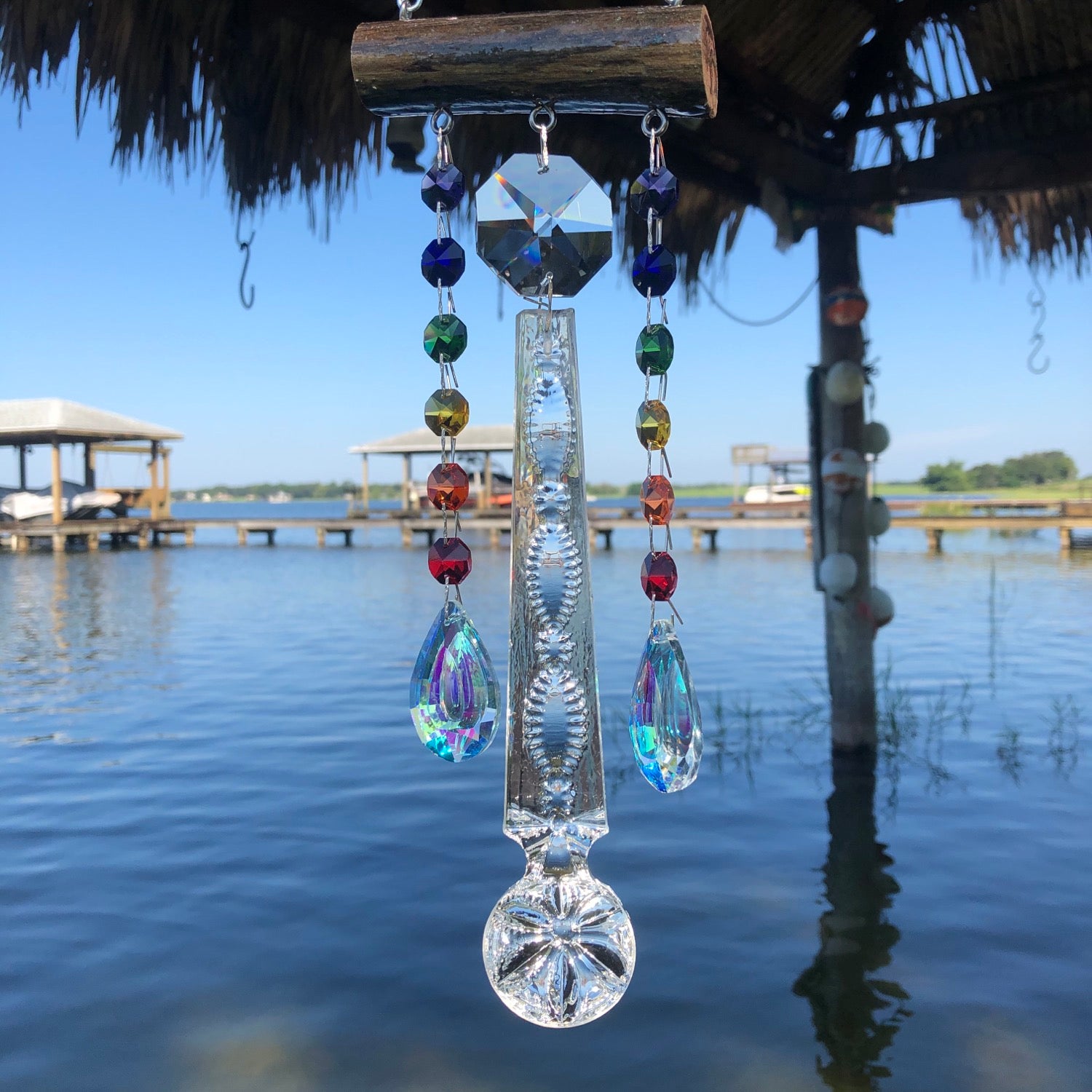 dazzling driftwood wind-chime sun-catcher chandelier crystal unique gifts