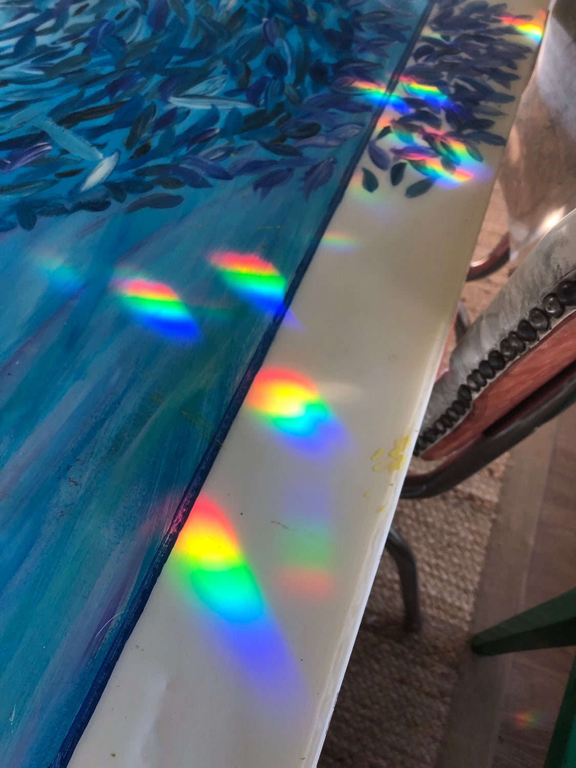 rainbow show dazzling driftwood sun-catcher