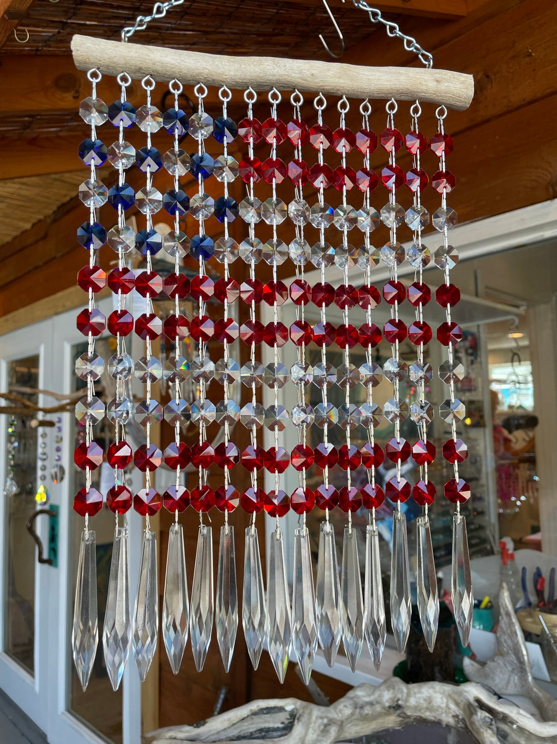 unique gifts Dazzling Driftwood sun catcher American Flag
