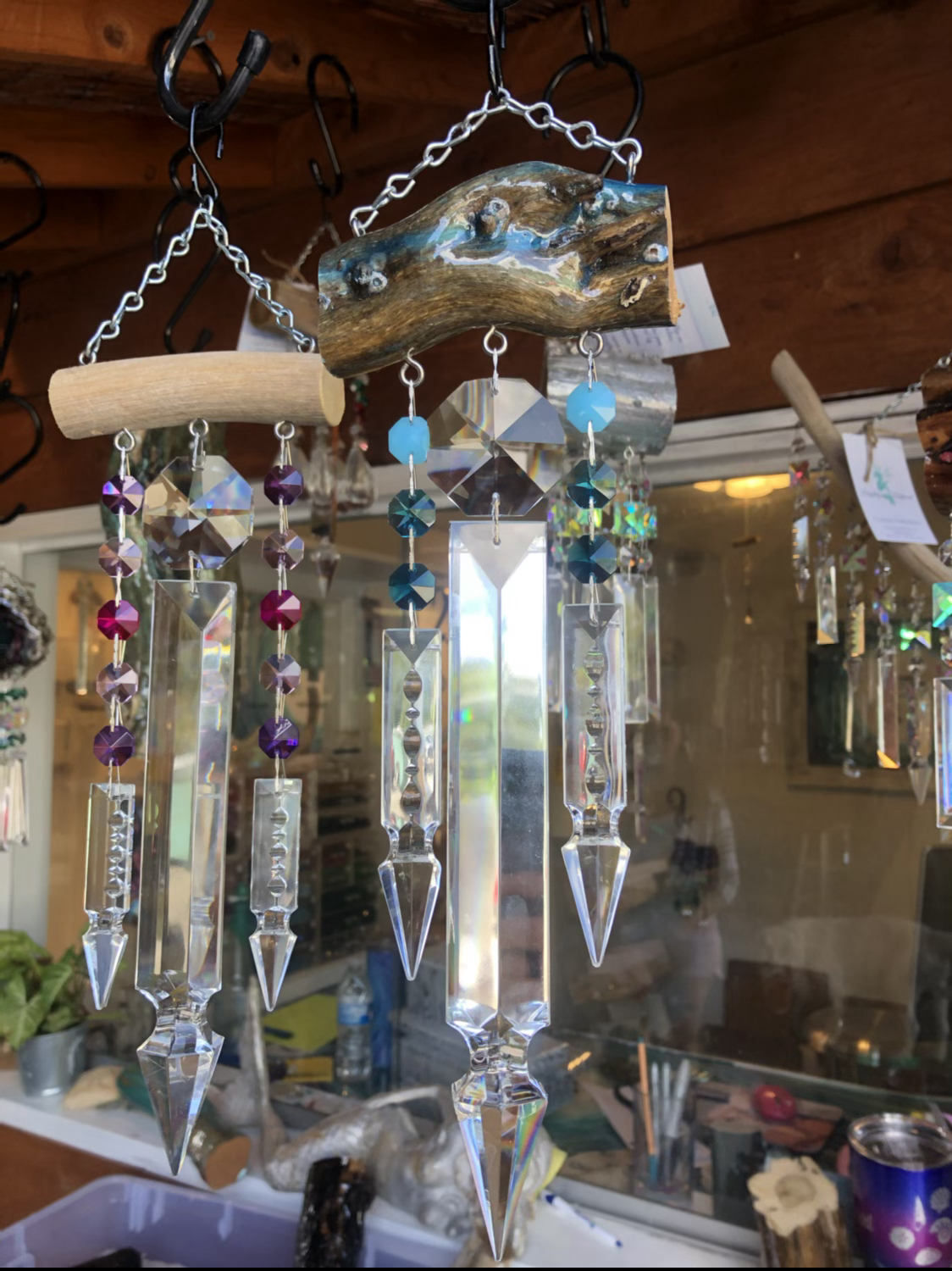 unique gifts dazzling driftwood wind-chime sun-catchers