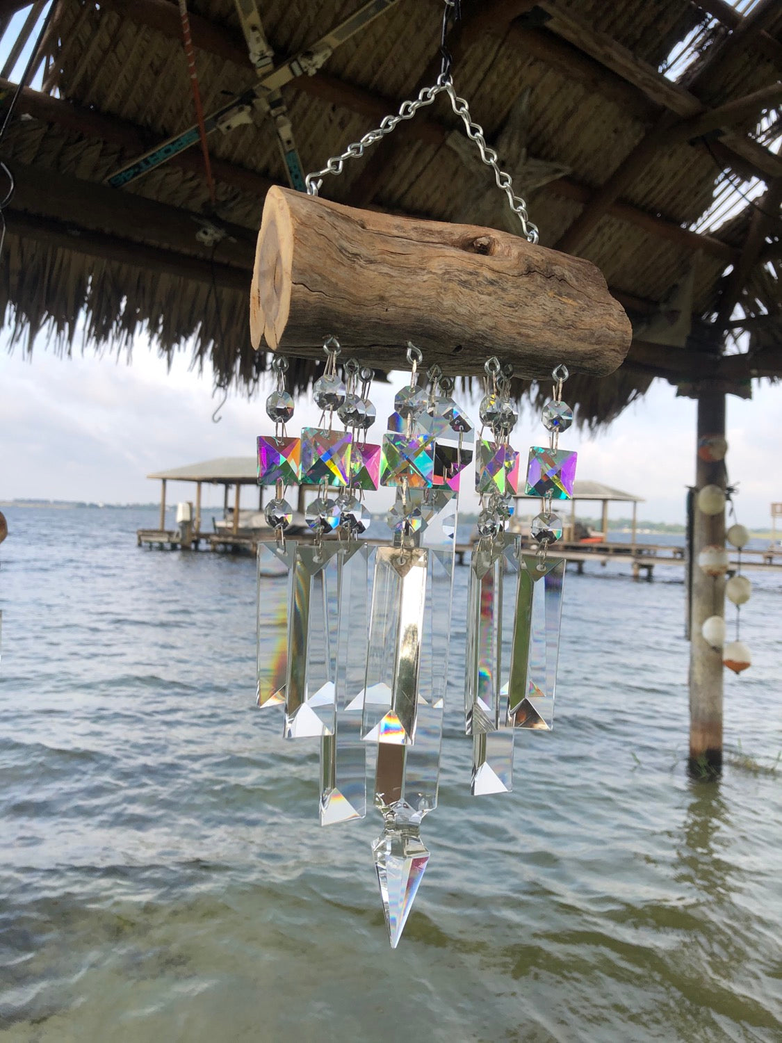 MARE Sea Glass Wind Chime, Mobile, Chime, Driftwood, Suncatcher