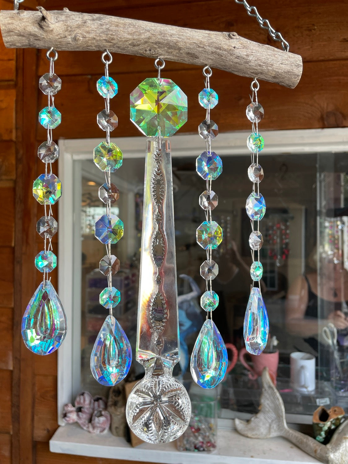 Dazzling Driftwood handmade wind chime sun catcher Auburndale Florida