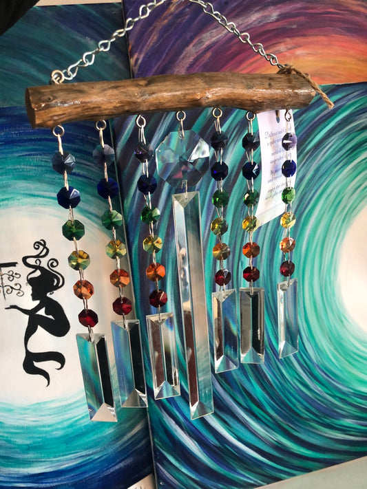 dazzling driftwood wind-chime sun-catcher unique gifts sun-catcher
