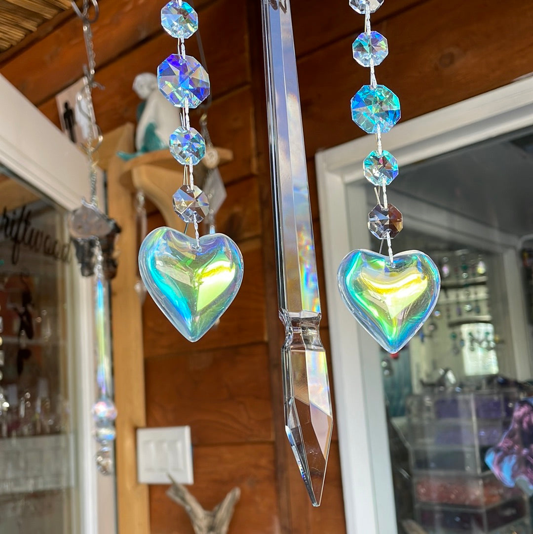 chandelier crystals hearts