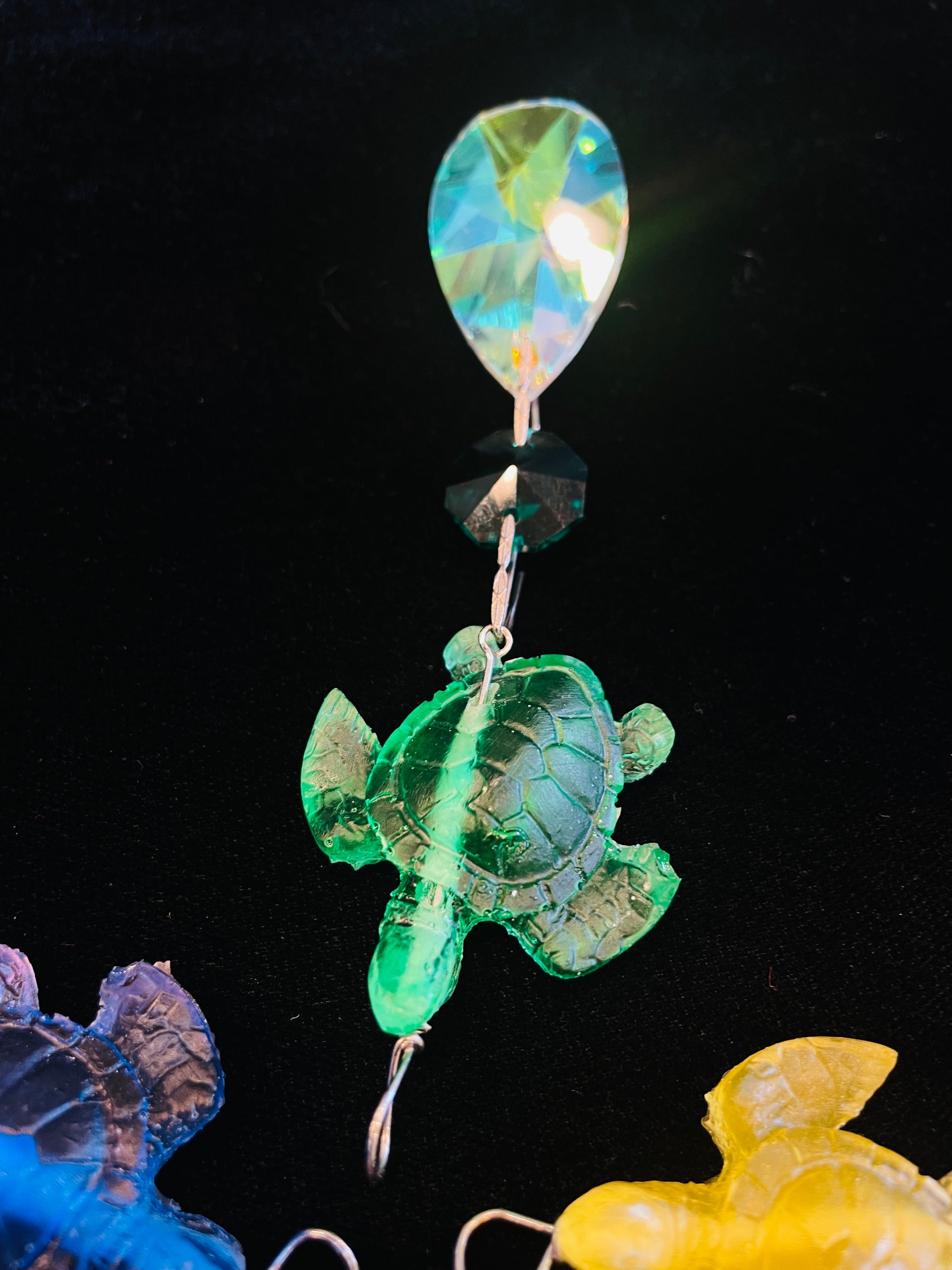 chandelier crystal sea turtle suncatchers by Dazzling Driftwood