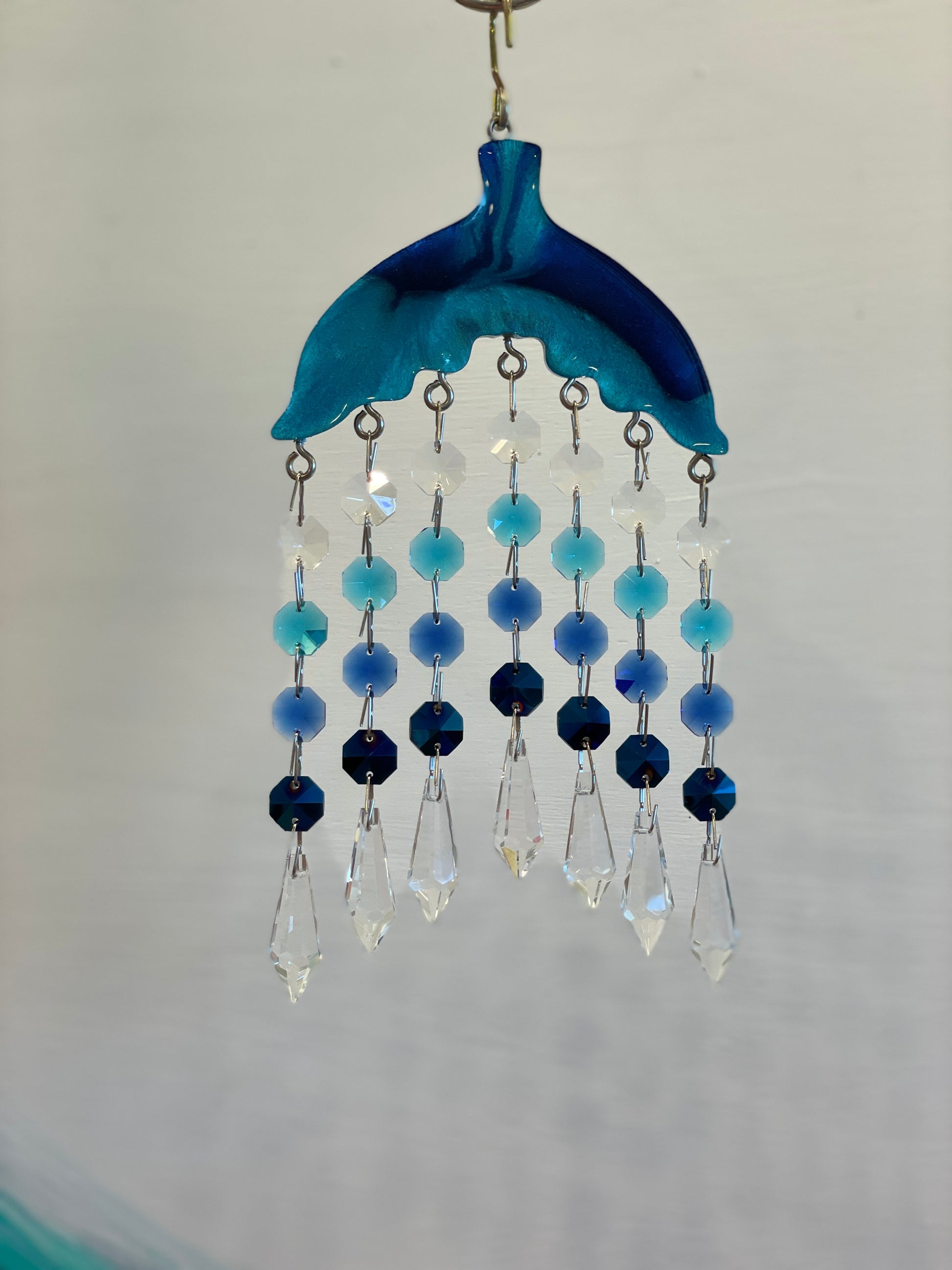 handmade mermaid tail chandelier crystal suncatcher