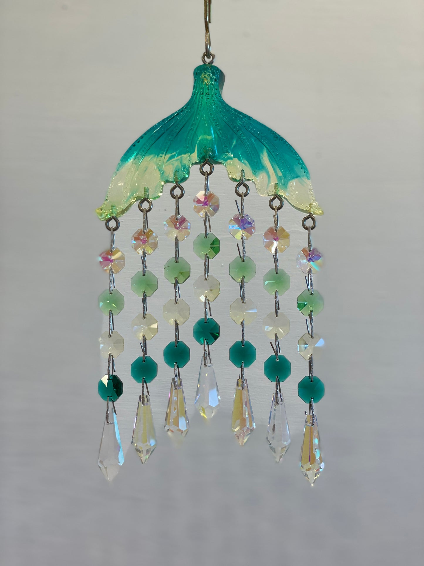 Mermaid suncatcher handmade unique gift chandelier crystals