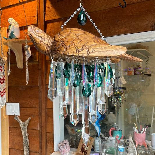 sea-turtle wind chime sun catcher dazzling driftwood unique gifts art