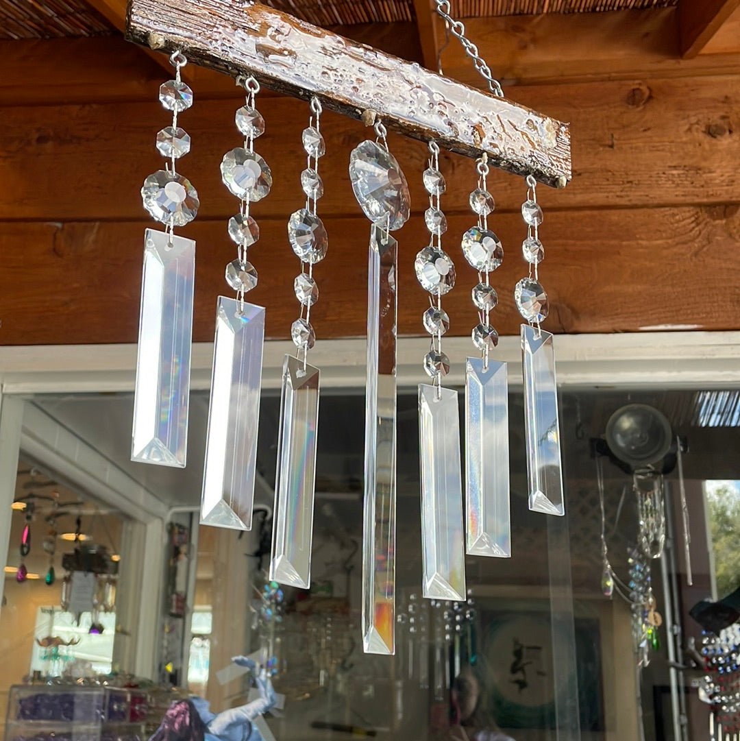 lobster trap driftwood wind chime sun catcher unique gift