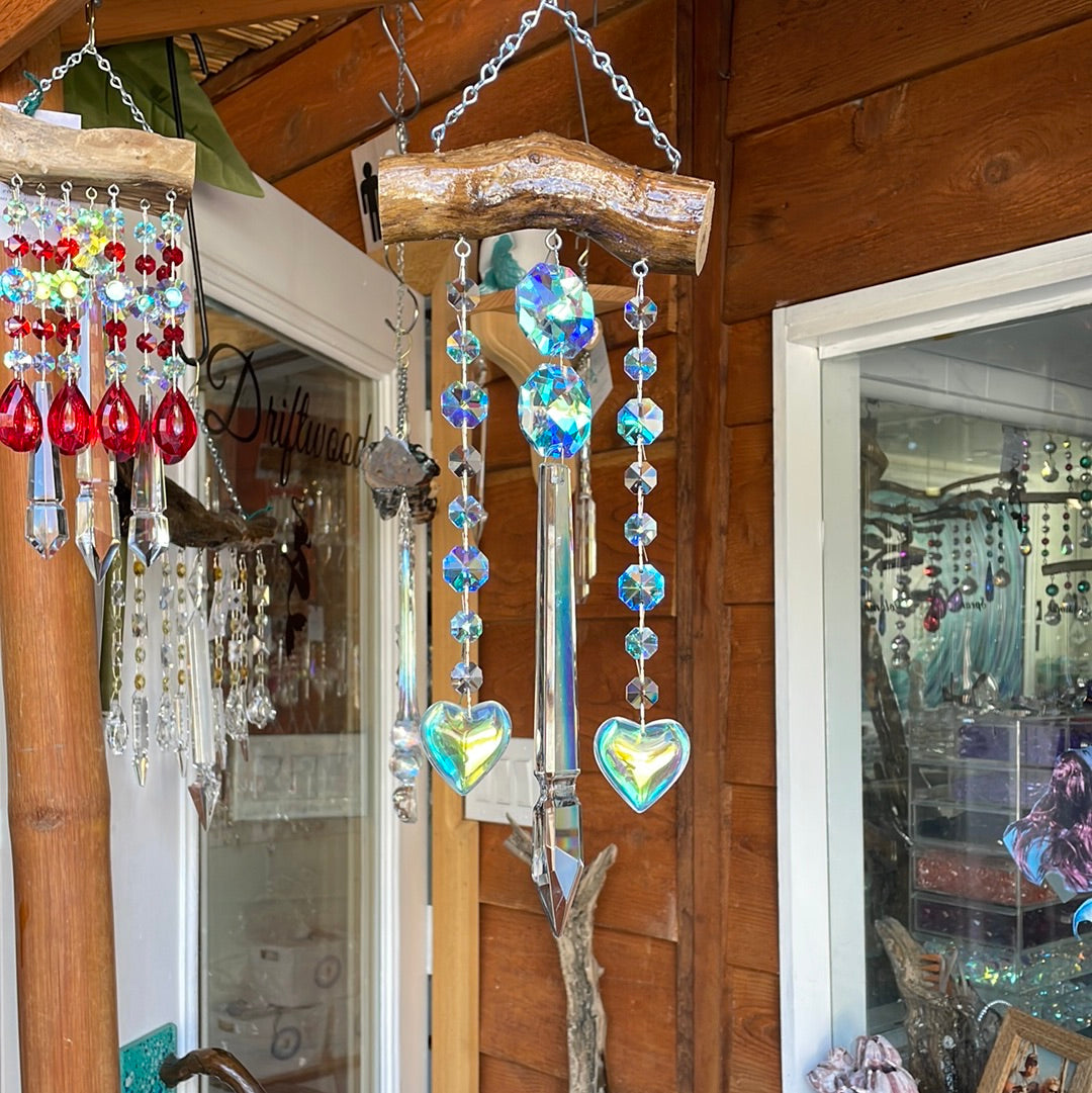 glistening wind-chime extra large 3 hearts